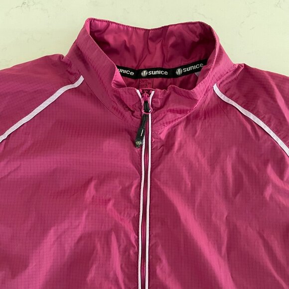 Sunice Weather SS Full Zip Mesh Lined Golf Jacket Dark Pink Soft Lavender Sz S - Picture 3 of 14